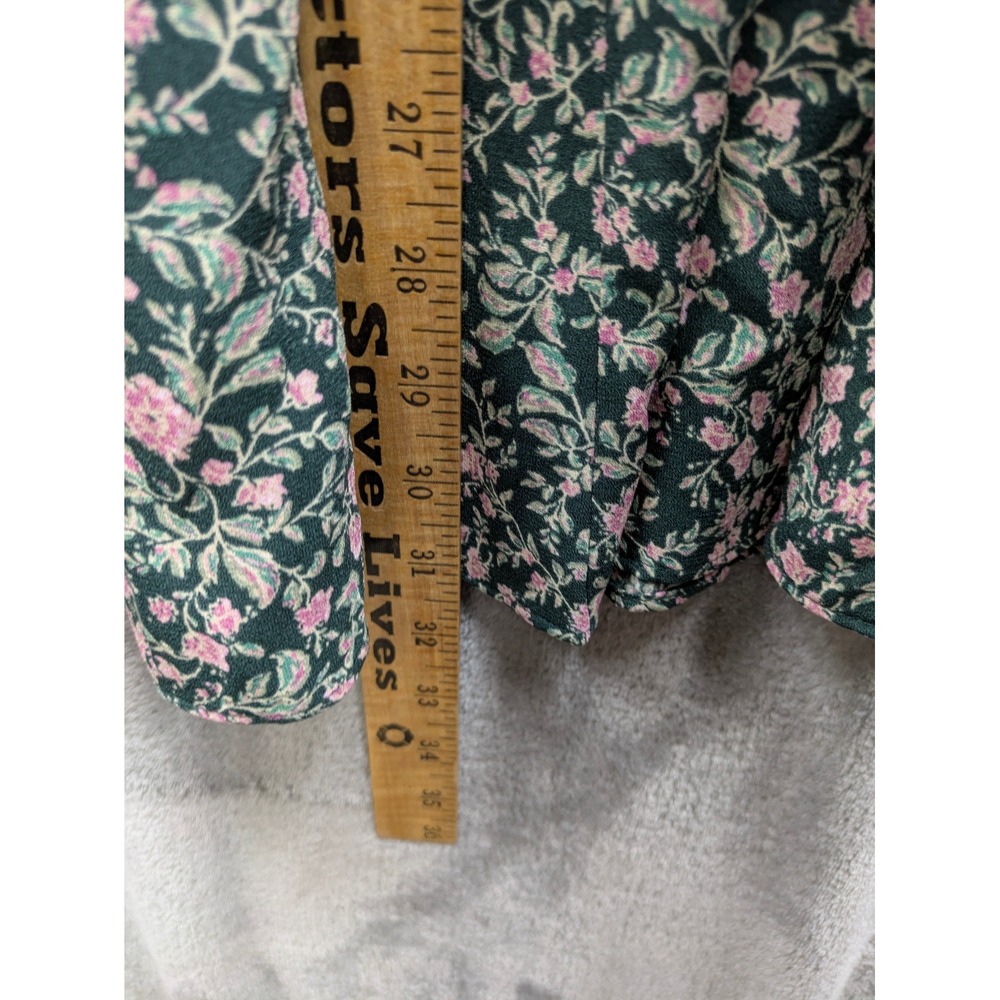 Cottagecore Floral Maxi Skirt Womens Small LC Lauren Conrad Green‎ Pink Flowy - Picture 3 of 7